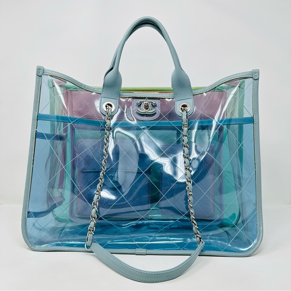 CHANEL Handbags - Chanel Coco Splash PVC and Leather Tote Bag
